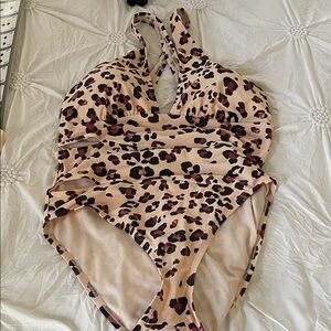 Adore Me cream/beige animal print Swimsuit